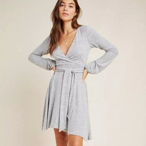 ANTHROPOLOGIE Saturday Sunday Ilya Hacci Mini Dress in Heathered Grey Sz L